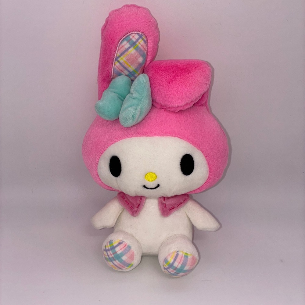 461 Kawaii Sanrio My Melody Plush 11 Inch Pink Plaid Ear Accents 2024